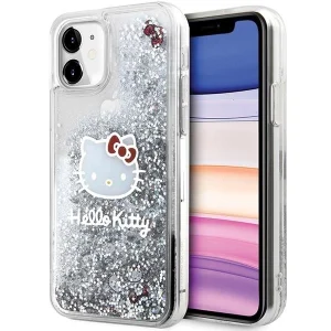 Hello Kitty Liquid Glitter Charms Kitty Head Case for iPhone 11 / Xr – Silver