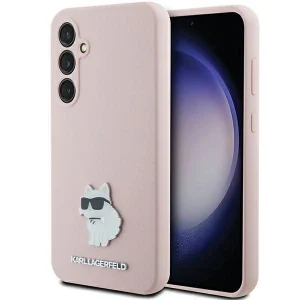 Karl Lagerfeld Silicone Choupette Metal Pin case for Samsung Galaxy S23 FE – pink