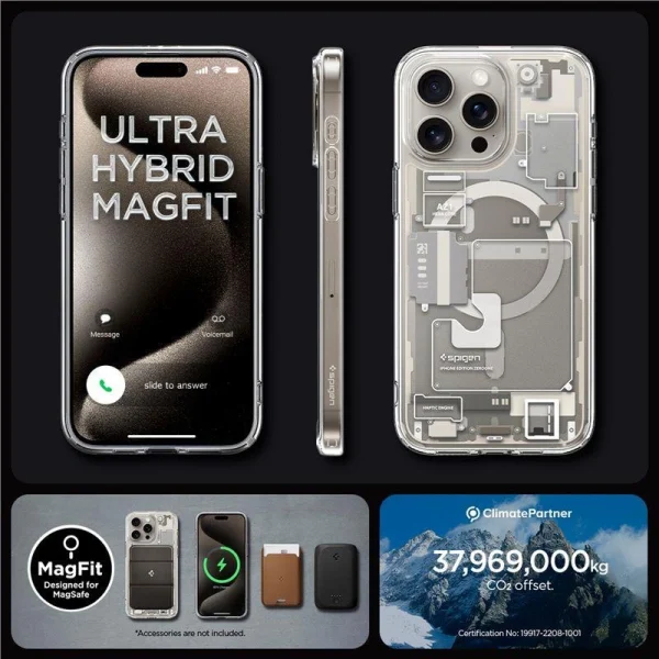 Spigen Ultra Hybrid Mag case with MagSafe for iPhone 15 Pro Max – natural titanium