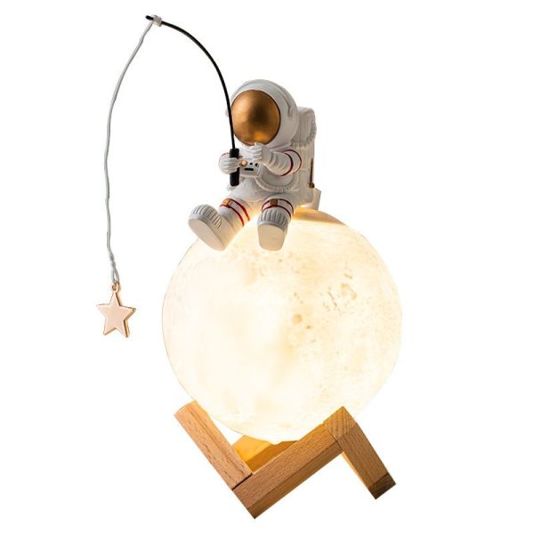 Moon table lamp / humidifier ASTRONAUT sitting Art Deco  AFSH