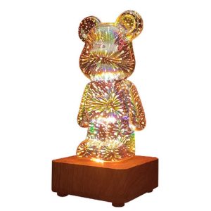 Table lamp bedside LED 3D BEAR Art Deco standing L3GFBD