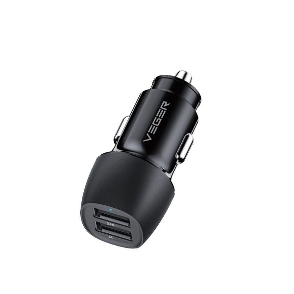 VEGER car charger 2xUSB 17W 3,4A CC316-2A black