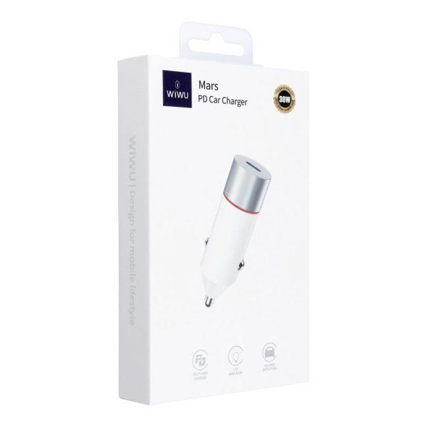 WiWU – Car Charger Mars Series Wi-QC021 30W PD+QC 1xUSB C – white