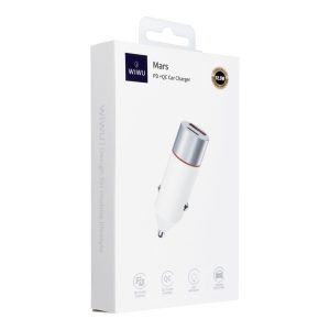 WiWU – Car Charger Mars Series Wi-QC022 52.5W PD+QC 1xUSB C + 1xUSB A – white