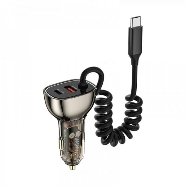 WiWU – Car Charger Wi-QC016 90W with cable USB C with USB A i USB C sockets