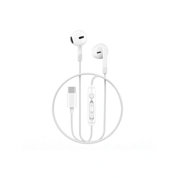 WiWU – Wired Stereo Earphones EB314 USB C  – white