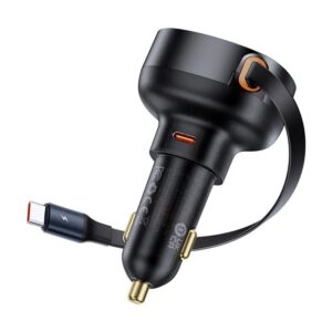 BASEUS car charger Type C + retractable cable Type C PD3.0 QC4.0 3A 60W CCTXP-CC / C00057802111-01 black