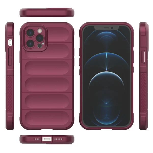 Magic Shield Case for iPhone 12 Pro flexible armored burgundy cover