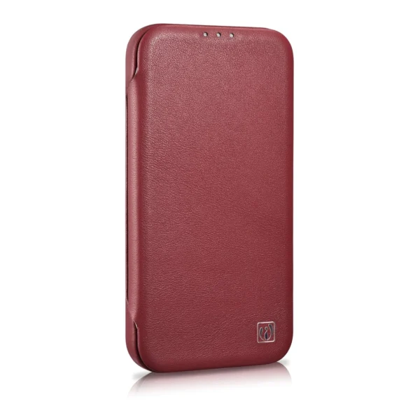 ICarer CE Premium Leather Folio Case iPhone 14 Pro Magnetic Flip Leather Folio Case MagSafe Red (WMI14220714-RD)