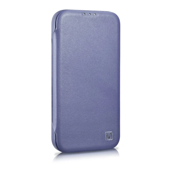 ICarer CE Premium Leather Folio Case iPhone 14 Pro Magnetic Flip Leather Folio Case MagSafe Light Purple (WMI14220714-LP)