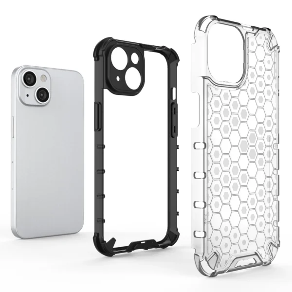 Honeycomb case for iPhone 14 armored hybrid cover blue