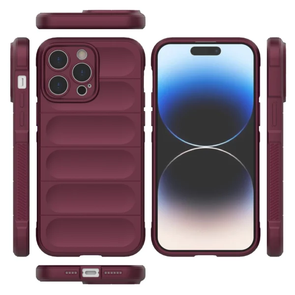 Magic Shield Case case for iPhone 14 Pro Max elastic armored case in burgundy