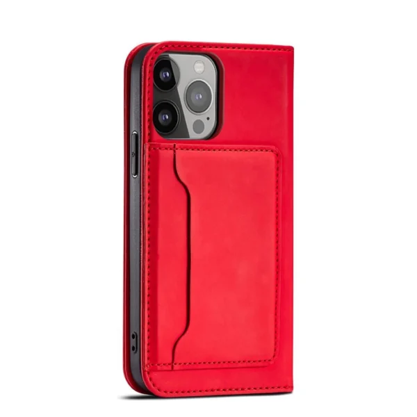 Magnet Card Case for Samsung Galaxy S23 flip cover wallet stand red