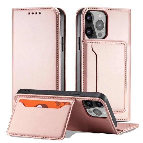 Magnet Card Case for Samsung Galaxy S23 Flip Wallet Stand Pink