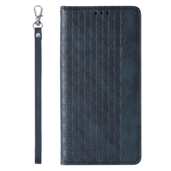 Magnet Strap Case Case for Samsung Galaxy S23 Flip Wallet Mini Lanyard Stand Blue