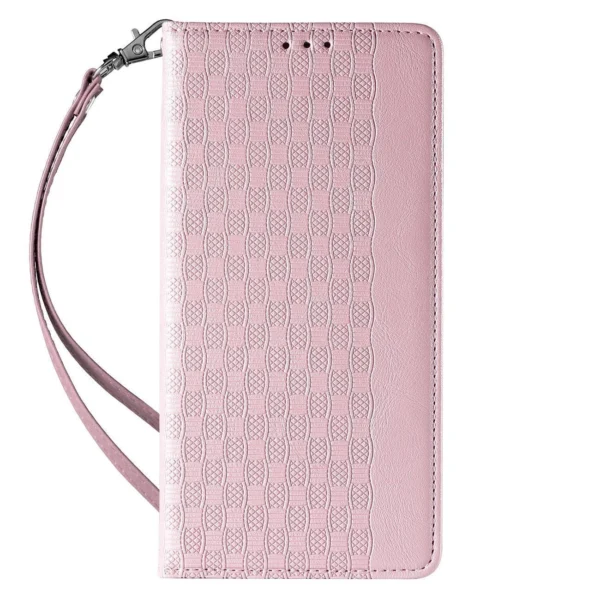 Magnet Strap Case for Samsung Galaxy S23+ Flip Wallet Mini Lanyard Stand Pink