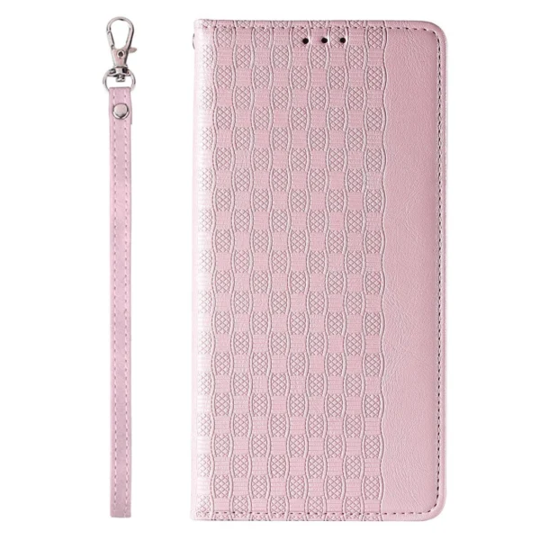 Magnet Strap Case for Samsung Galaxy S23+ Flip Wallet Mini Lanyard Stand Pink