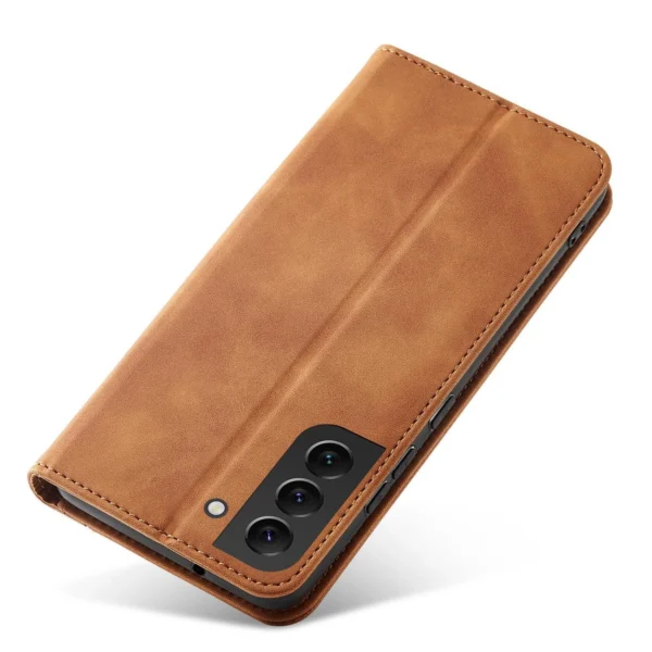 Magnet Fancy Case for Samsung Galaxy S23+ flip cover wallet stand brown