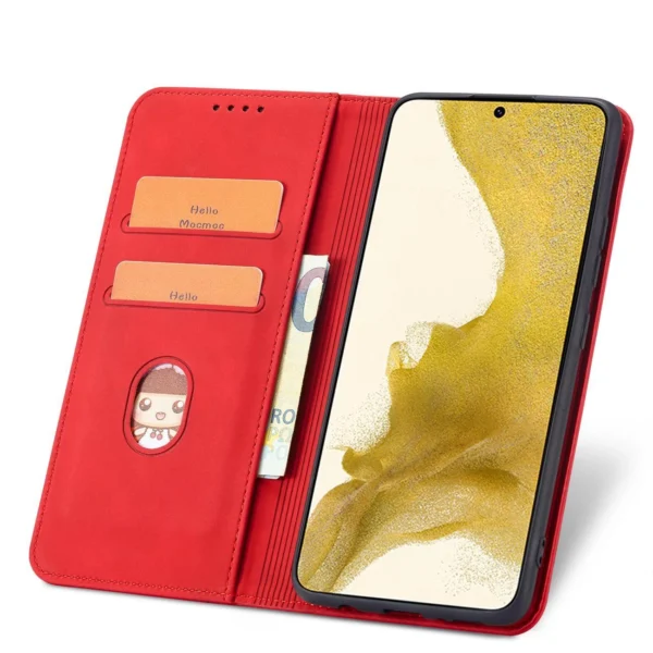 Magnet Fancy Case for Samsung Galaxy S23 Ultra Cover with Flip Stand Wallet Red