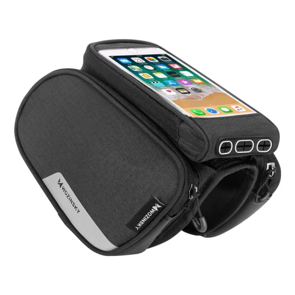 Frame bike bag + detachable phone cover up to 6.5 "1.5l black (WBB7BK)