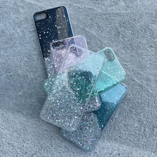 Star Glitter Shining Cover for Samsung Galaxy A31 transparent