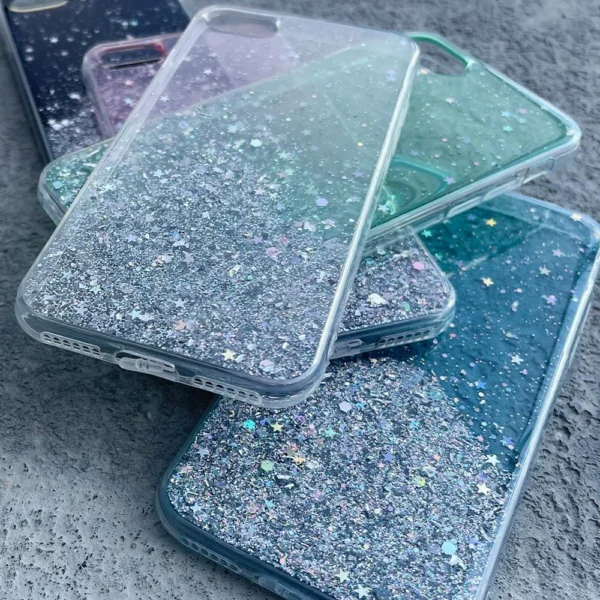 Star Glitter Shining Cover for Samsung Galaxy A31 transparent