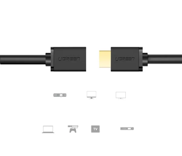 Ugreen HD107 10140 HDMI (Male) - HDMI (Female) 4K Cable 0.5 m - Black