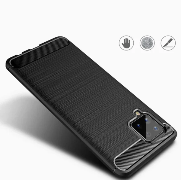 Carbon Case Flexible Cover TPU Case for Samsung Galaxy A42 5G black