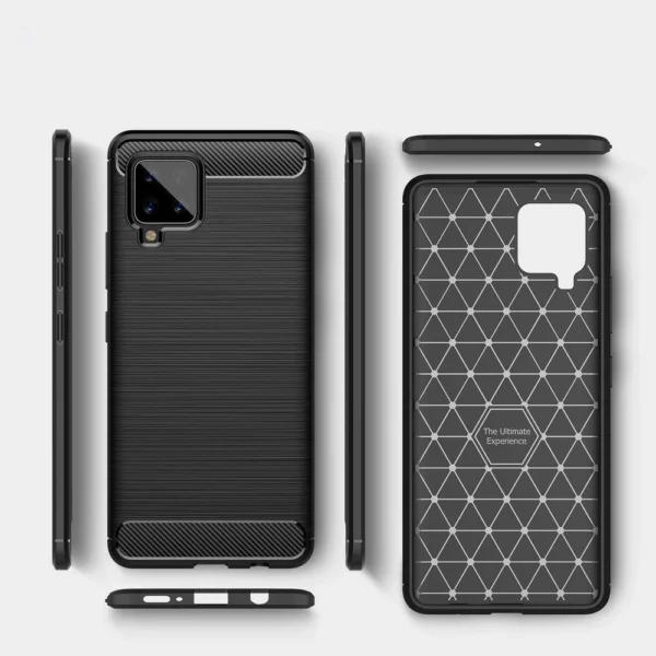 Carbon Case Flexible Cover TPU Case for Samsung Galaxy A42 5G black