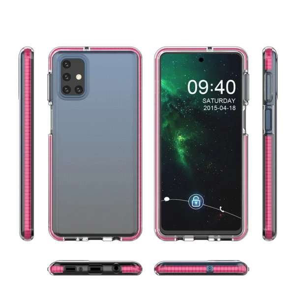 Spring Case clear TPU gel protective cover with colorful frame for Samsung Galaxy M51 black