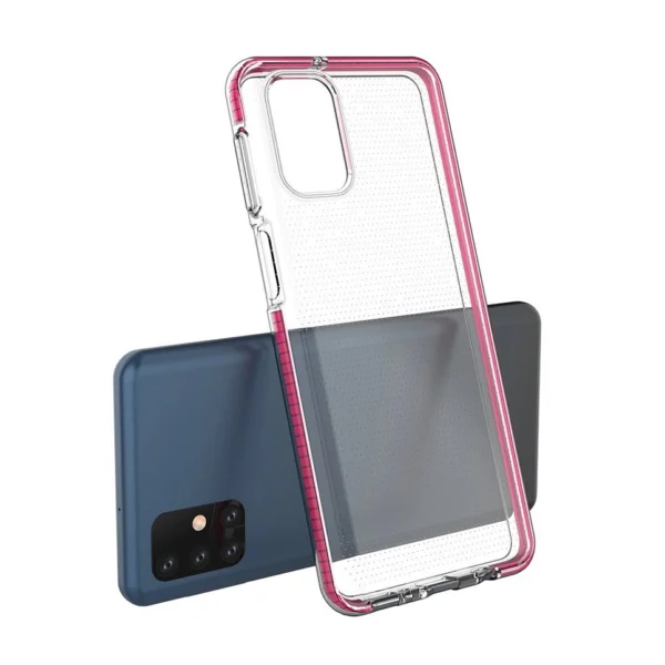 Spring Case clear TPU gel protective cover with colorful frame for Samsung Galaxy M51 black