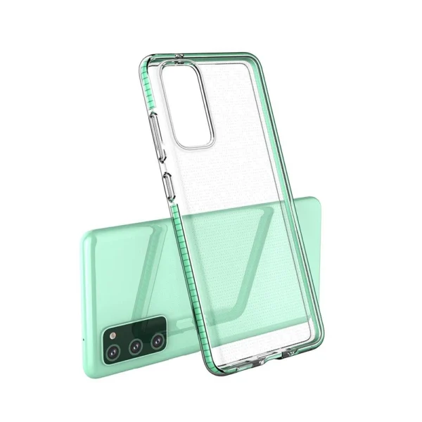 Spring Case clear TPU gel protective cover with colorful frame for Samsung Galaxy S21+ 5G (S21 Plus 5G) black