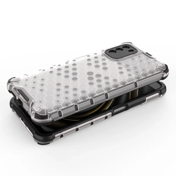 Honeycomb Case armor cover with TPU Bumper for Xiaomi Poco M3 transparent