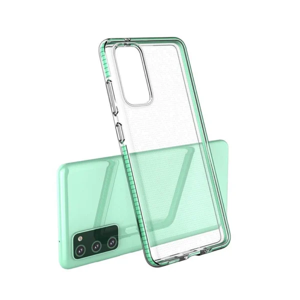 Spring Case clear TPU gel protective cover with colorful frame for Samsung Galaxy A72 4G light pink