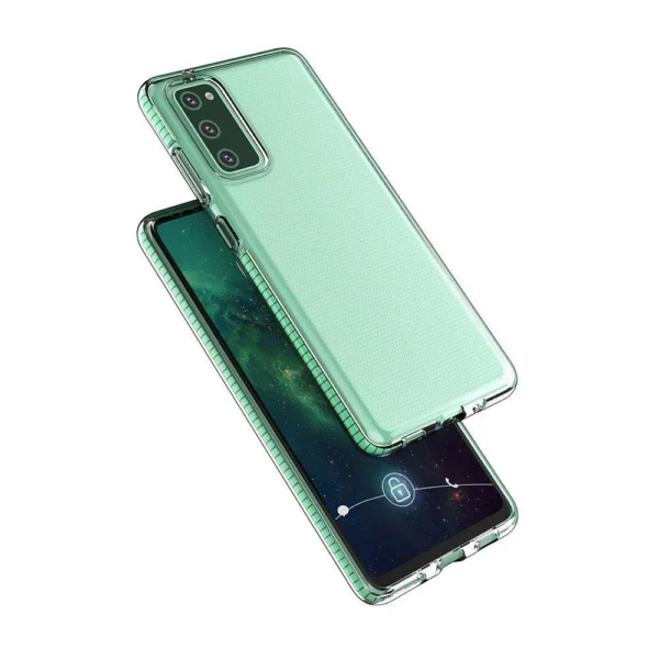 Spring Case clear TPU gel protective cover with colorful frame for Samsung Galaxy A72 4G dark blue