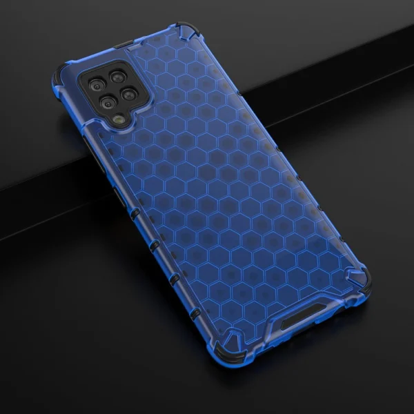 Honeycomb Case armor cover with TPU Bumper for Samsung Galaxy A42 5G blue