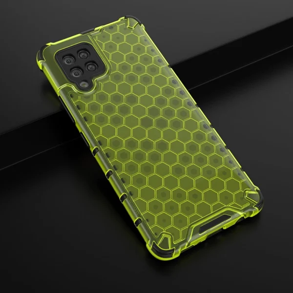 Honeycomb Case armor cover with TPU Bumper for Samsung Galaxy A42 5G green