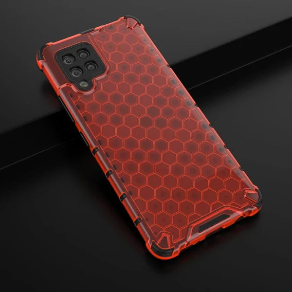 Honeycomb Case armor cover with TPU Bumper for Samsung Galaxy A42 5G red