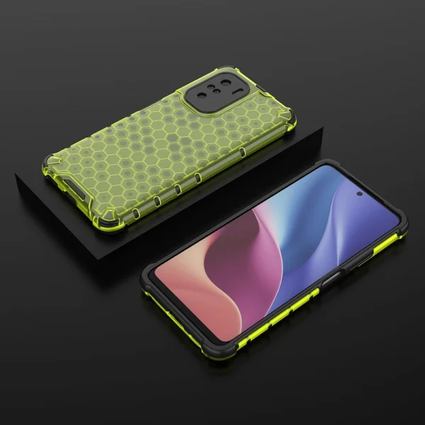 Honeycomb Case armor cover with TPU Bumper for Xiaomi Redmi K40 Pro+ / K40 Pro / K40 / Poco F3 green