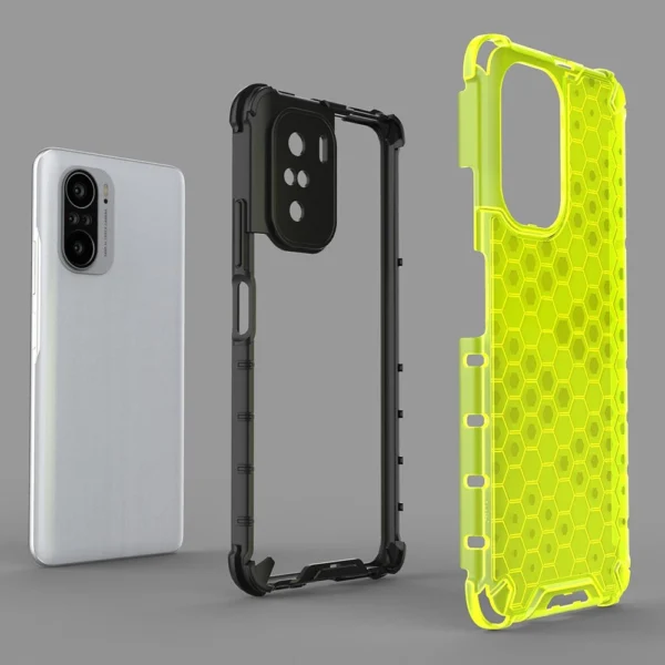 Honeycomb Case armor cover with TPU Bumper for Xiaomi Redmi K40 Pro+ / K40 Pro / K40 / Poco F3 green