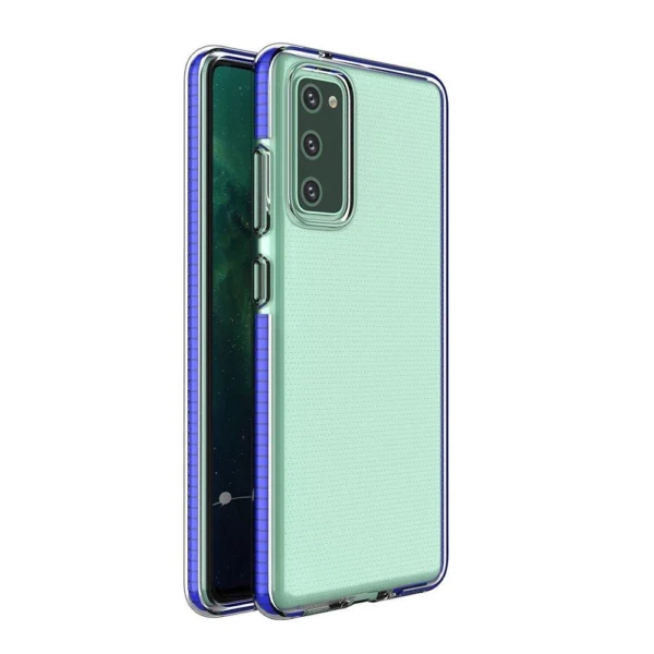 Spring Case clear TPU gel protective cover with colorful frame for Samsung Galaxy A72 4G dark blue