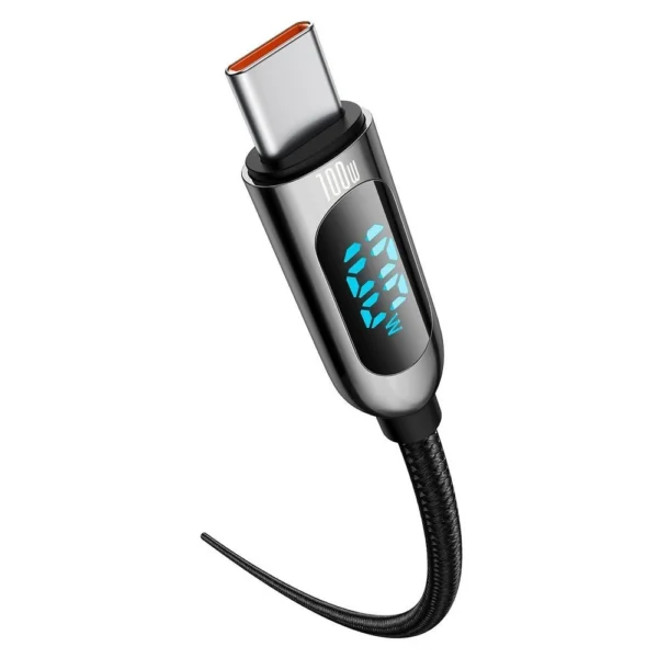 Baseus CATSK-B01 USB-C - USB-C PD QC cable 100W 5A 480Mb/s 1m with display - black