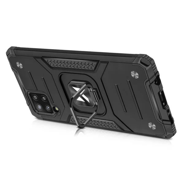 Ring Armor Case Kickstand Tough Rugged Cover for Samsung Galaxy A42 5G black