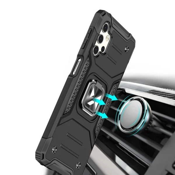 Ring Armor Case Kickstand Tough Rugged Cover for Samsung Galaxy A32 4G black