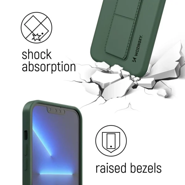 Kickstand Case Silicone Stand Cover for Samsung Galaxy A72 4G Dark Green