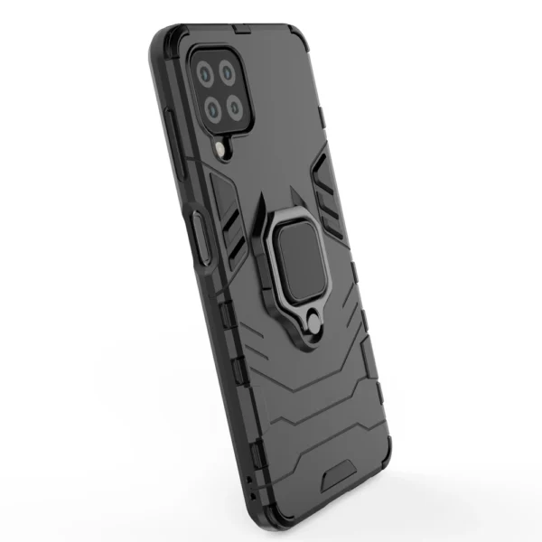 Ring Armor Case Kickstand Tough Rugged Cover for Samsung Galaxy A22 4G black