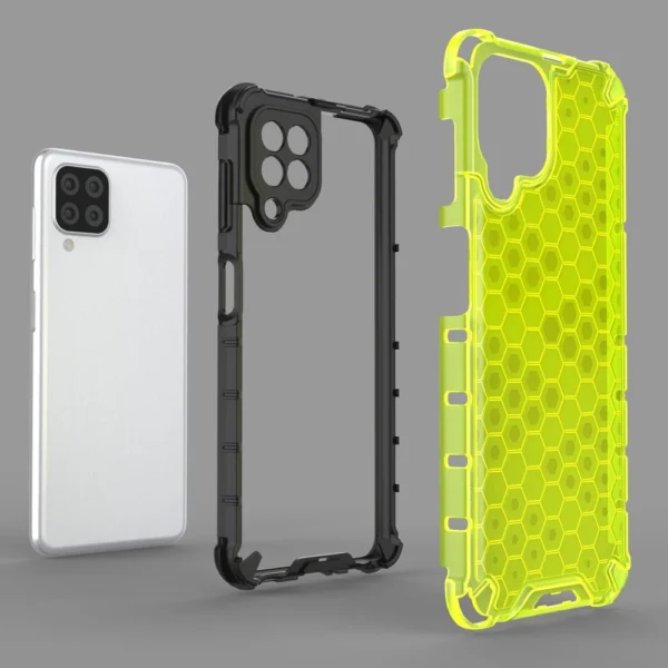 Honeycomb Case armor cover with TPU Bumper for Samsung Galaxy A22 4G green