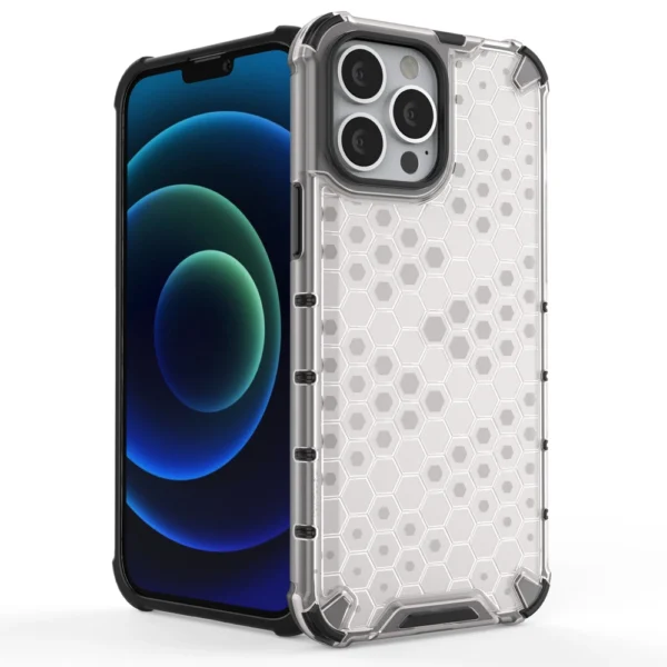 Honeycomb Case armor cover with TPU Bumper for iPhone 13 Pro Max black