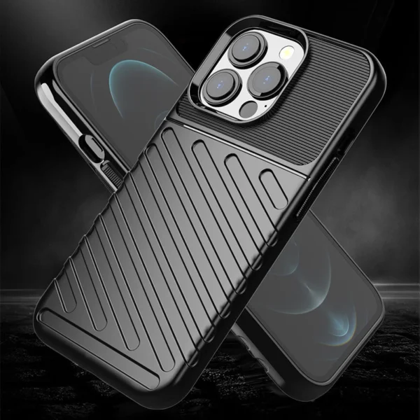 Thunder Case Flexible Tough Rugged Cover TPU Case for iPhone 13 Pro black