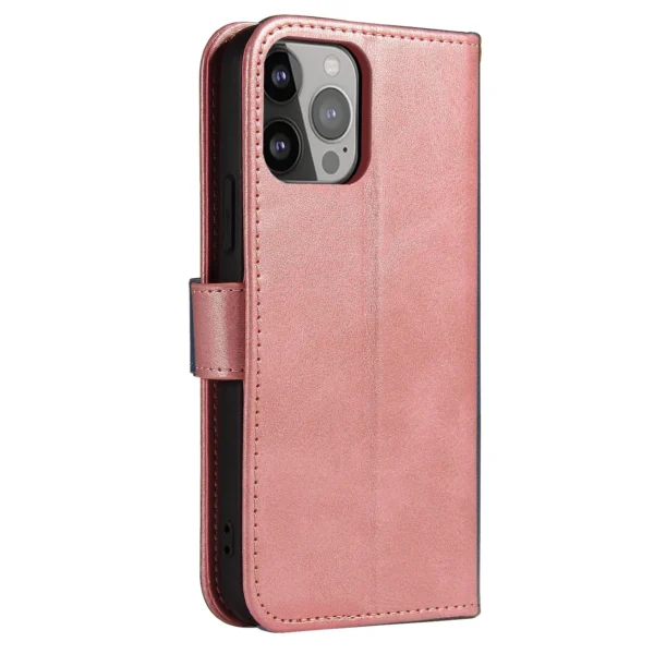 Magnet Case elegant bookcase type case with kickstand for iPhone 13 Pro Max pink